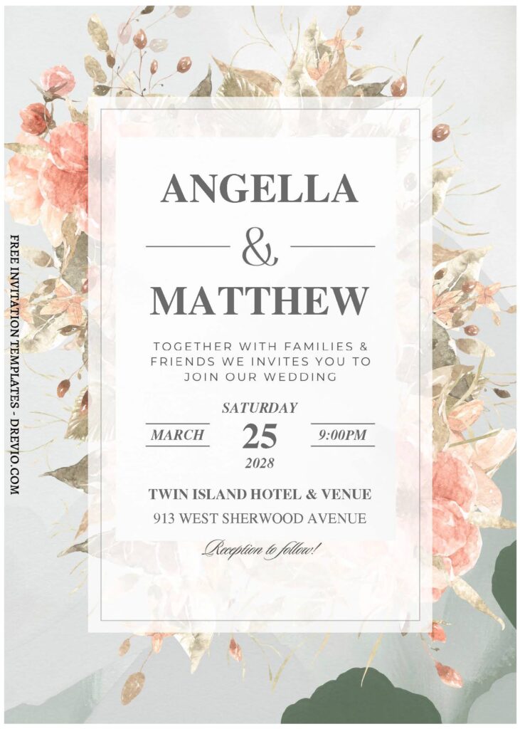 Blossoming Floral & Greenery Wedding Invitation