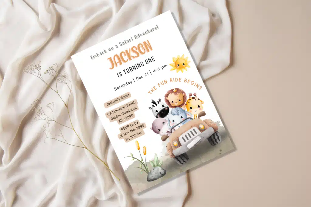 Safari Birthday Party Invitations