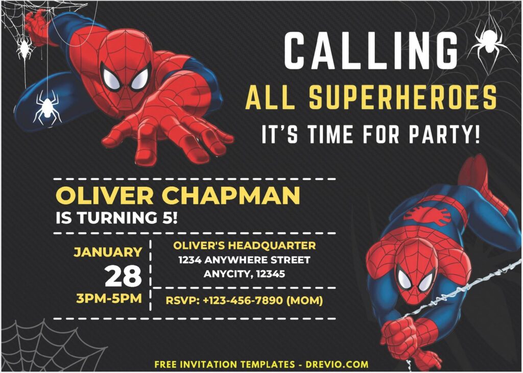 Kids Invitation With Spiderman