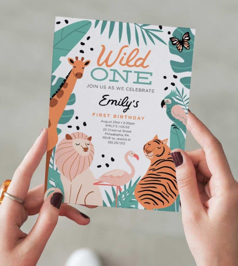 Wild One Birthday Party Invitations