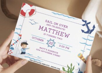 nautical baby shower invitation