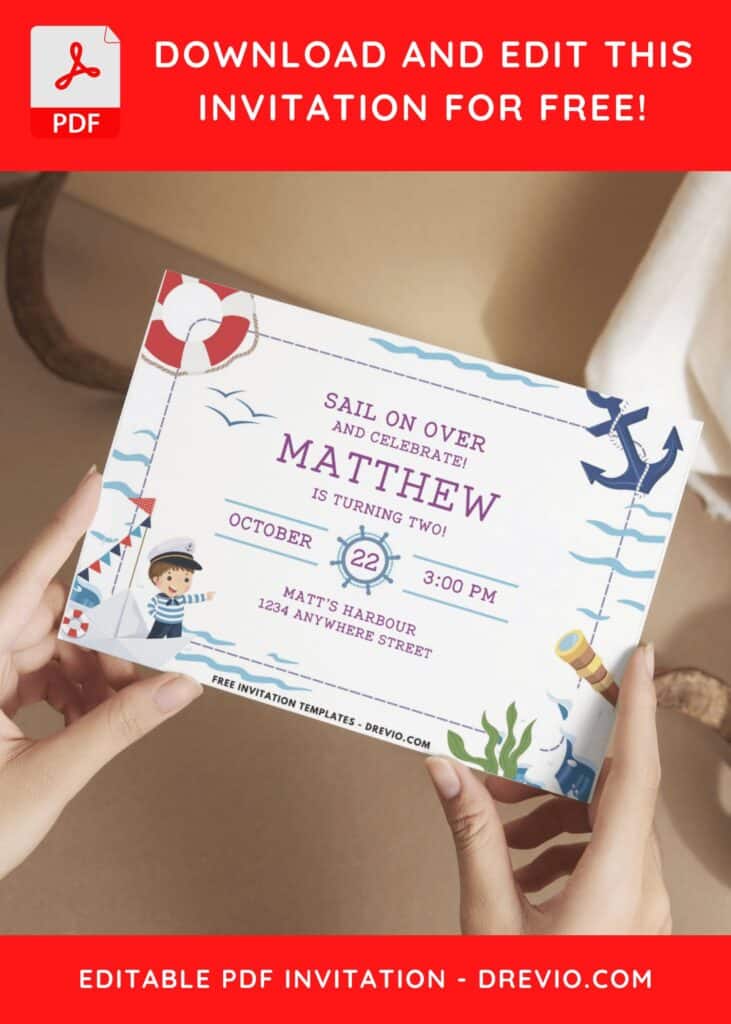 nautical baby shower invitation