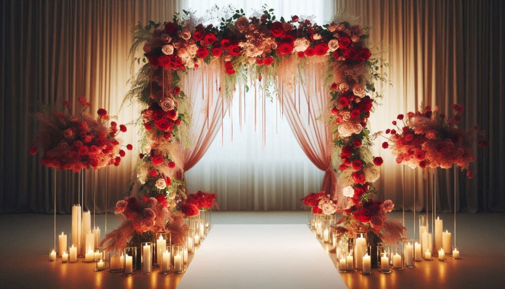 Wooden Floral Arch With Rose