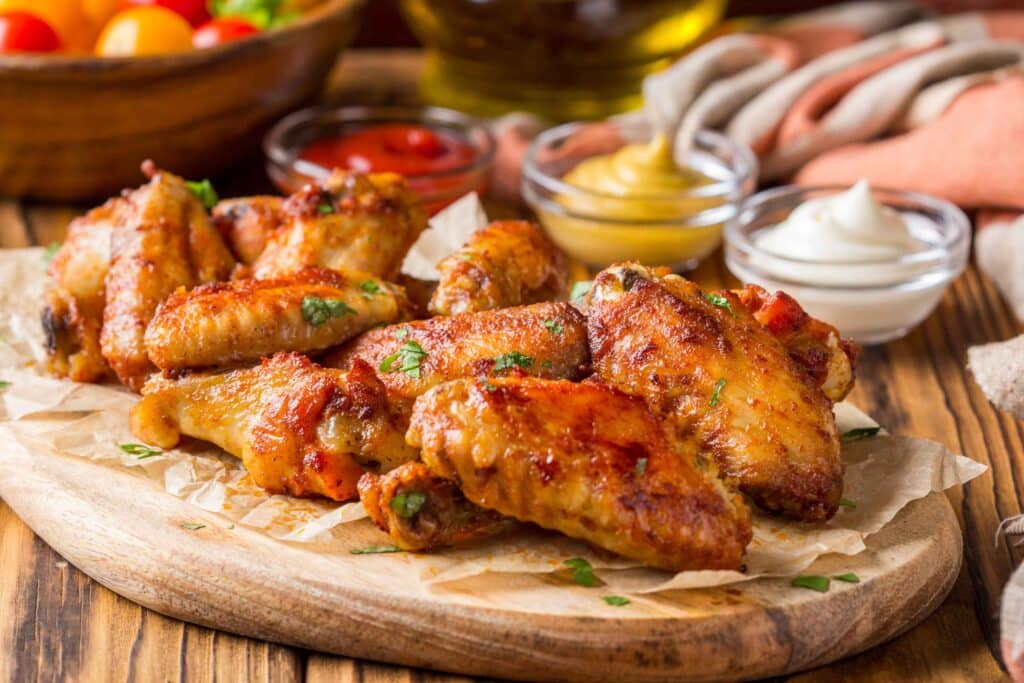 Chicken Wing with variety of dipping sauces