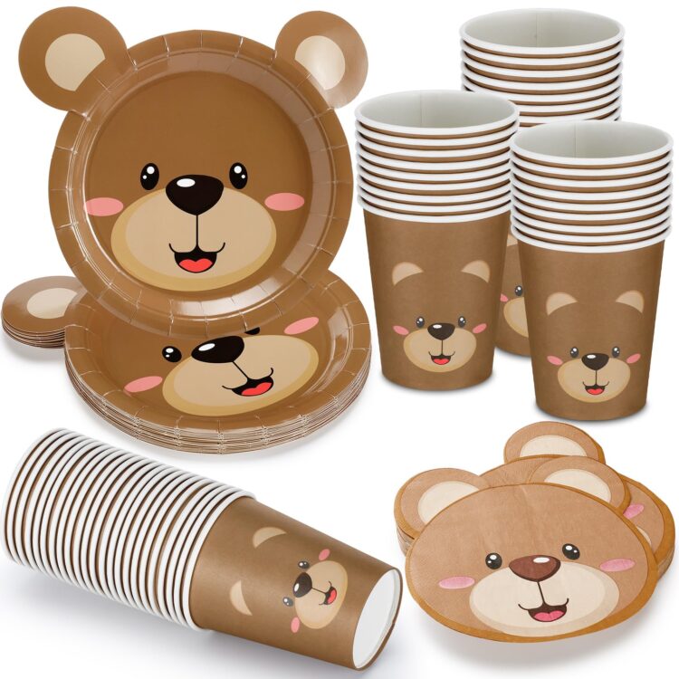 Teddy Bear Paper Cups and Plates