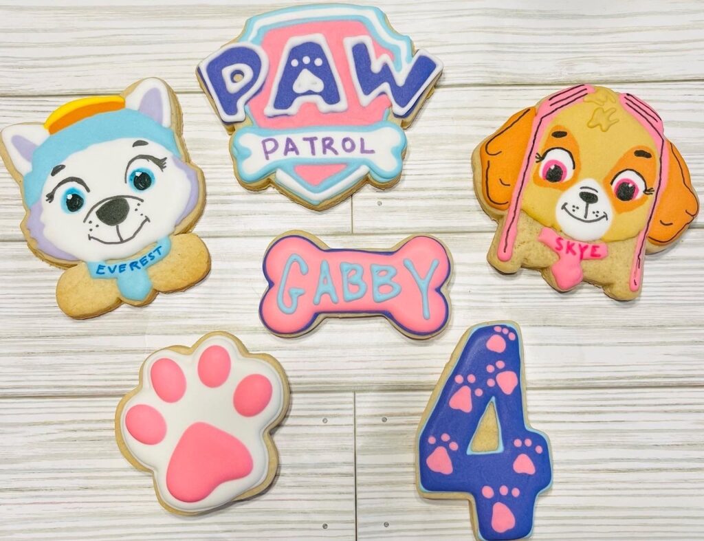 DIY PAW Print And Dog Bone Shaped Cookies For Skye & Everest Birthday Party Favor