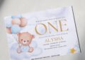 Teddy Bear and balloons invitation