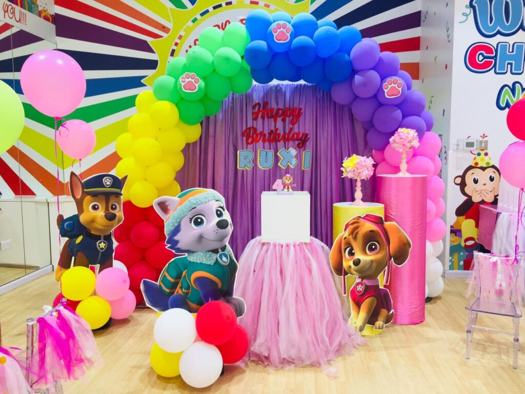 PAW Patrol Birthday Party With Blue Yellow Red Balloon Arch