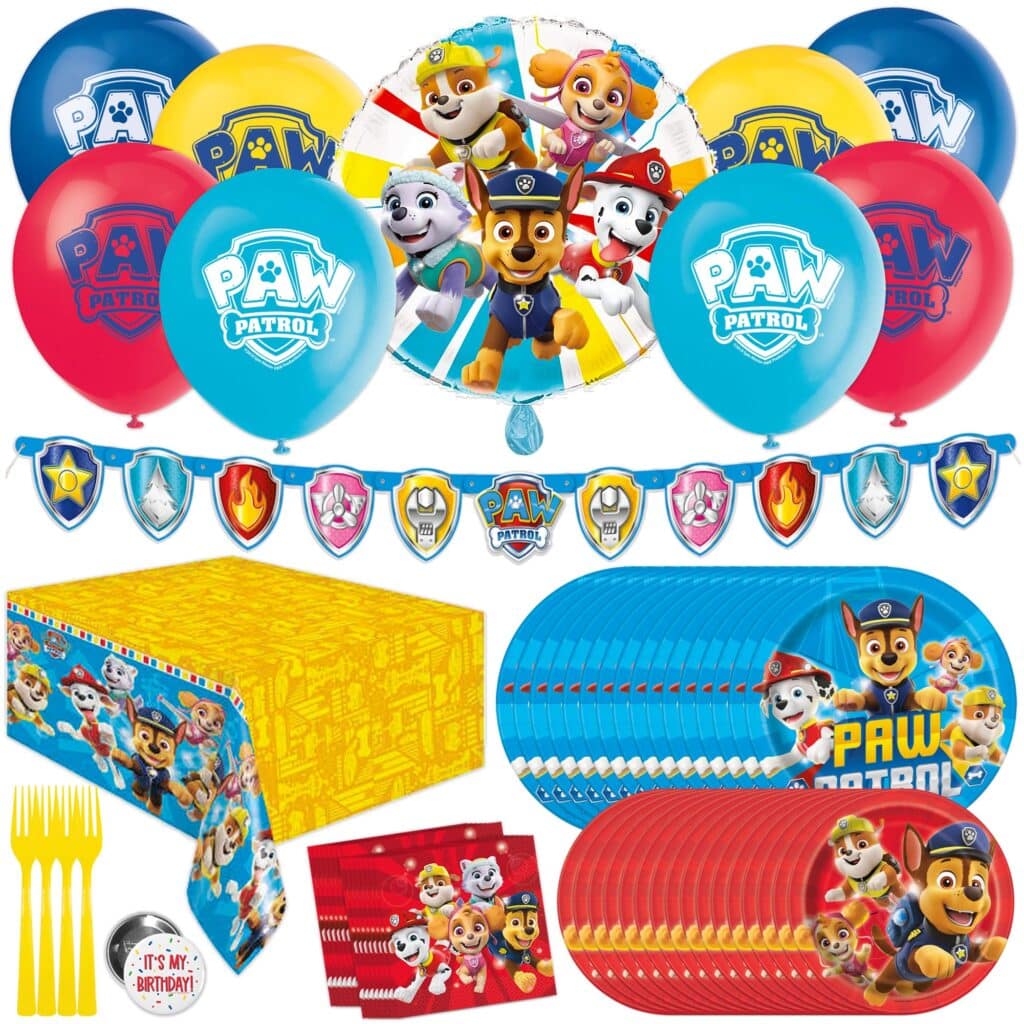 PAW Patrol Party Supplies With Tablecloth, Balloons and Paper Plates