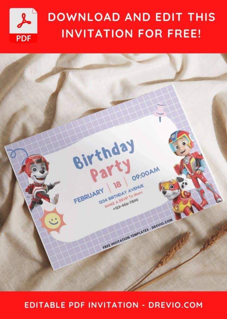 PAW Patrol Puppy Birthday Invitation With Chase And Ryder