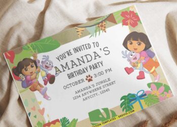 Birthday Invitation With Dora The Explorer Theme