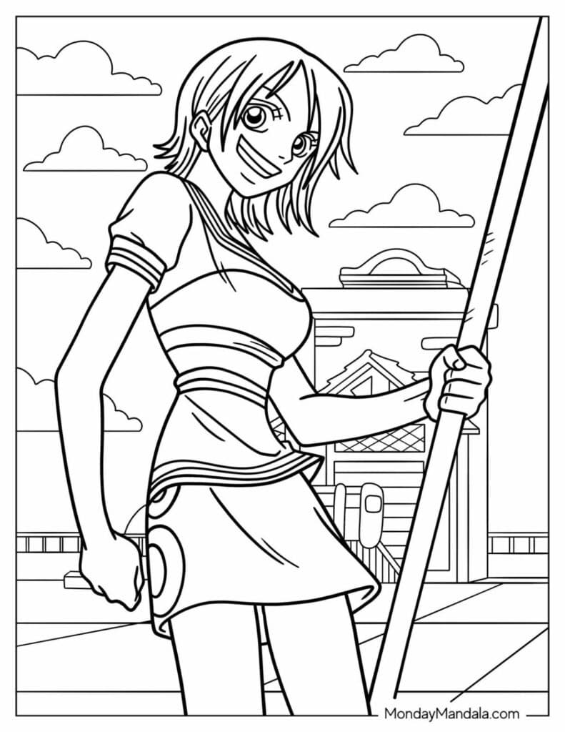 One Piece Nami Coloring Pages Templates