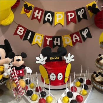 Mickey Mouse Bunting Flags Hanging on wall