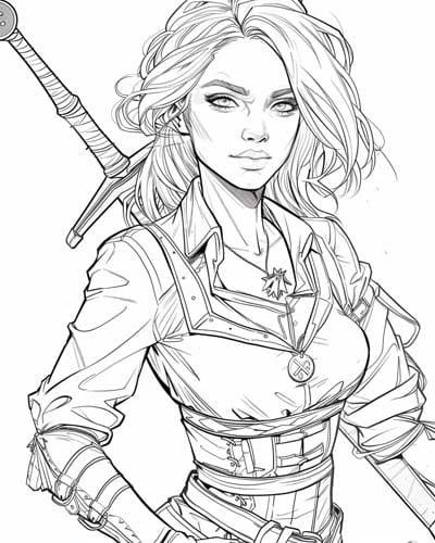 The Witcher Coloring Page