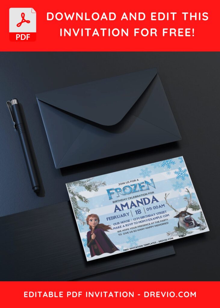 Disney Frozen Kids Birthday Invitation