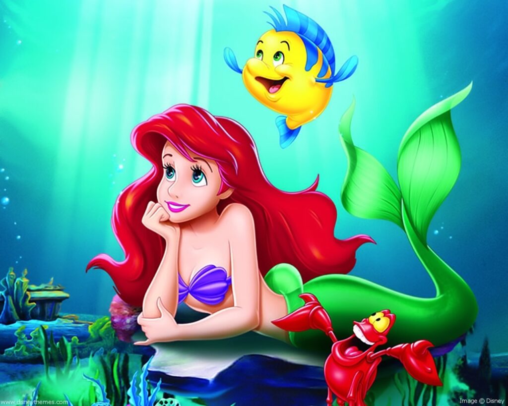 Ariel Little Mermaid and Flounder