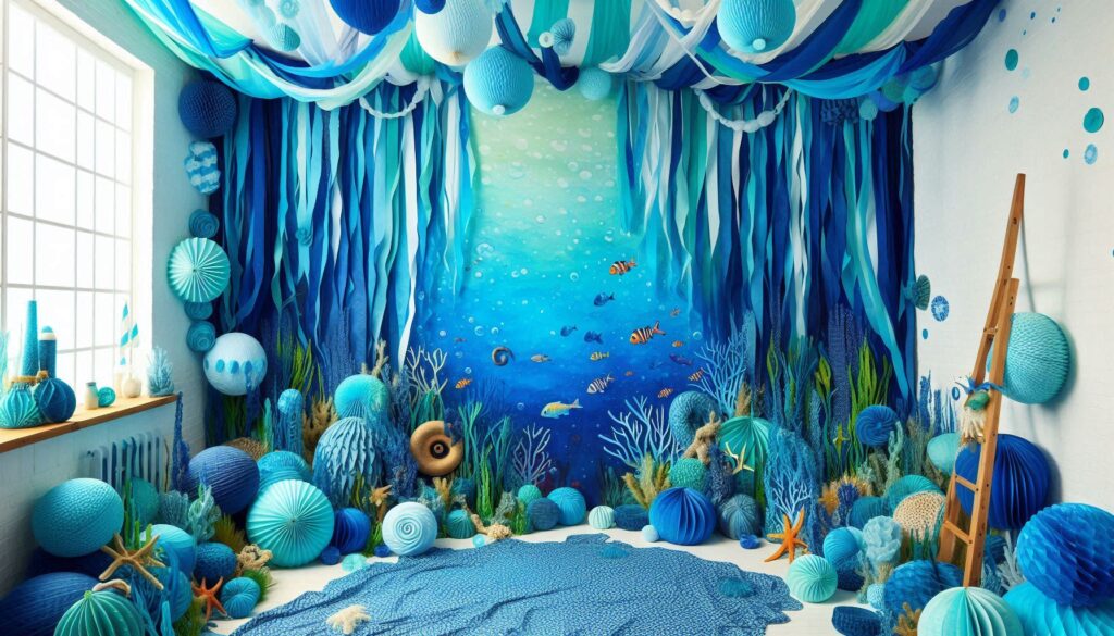 Festive Sea Ariel Mermaid Backdrop