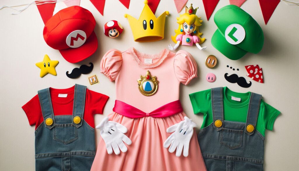 Mario Luigi and princess peach DIY Costume