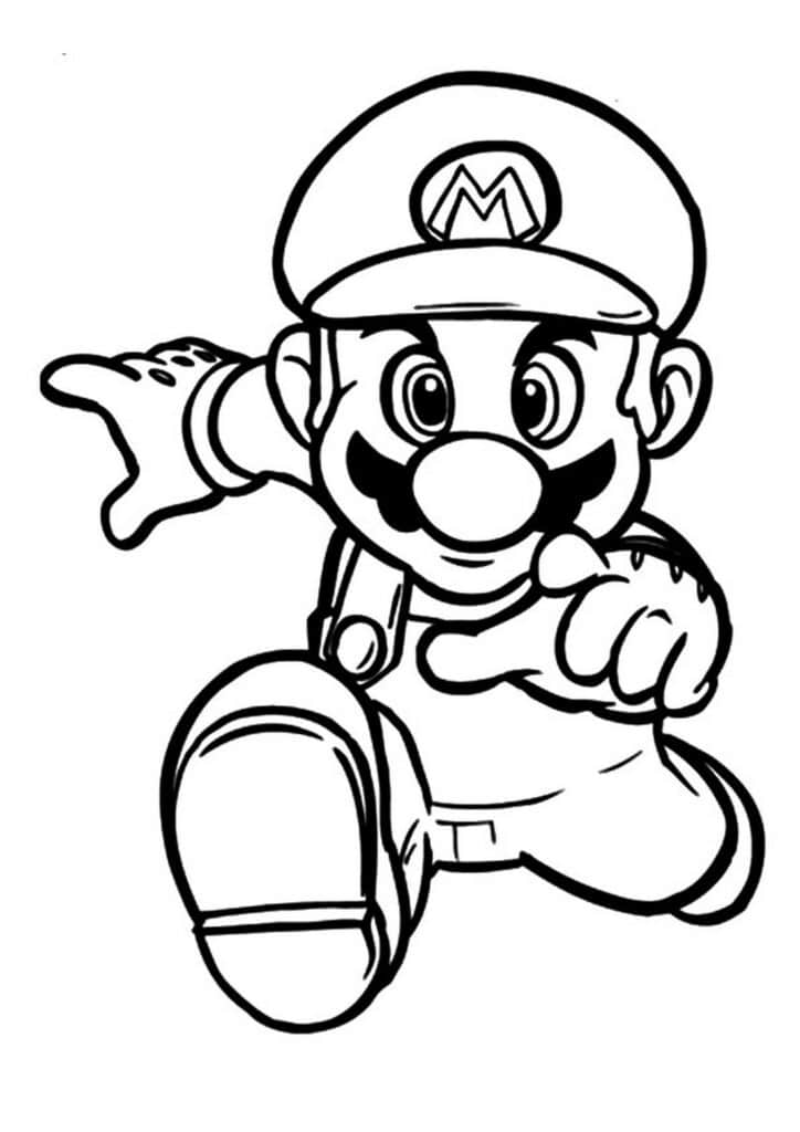 cute super mario coloring page template