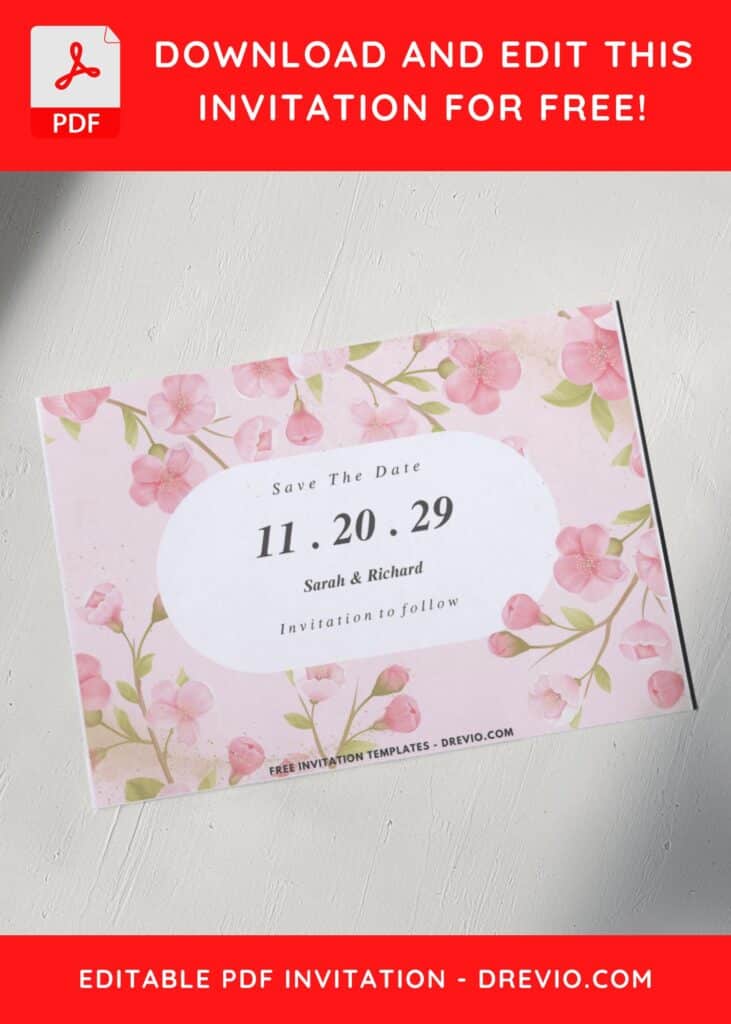 Japanese Sakura Wedding Invitation