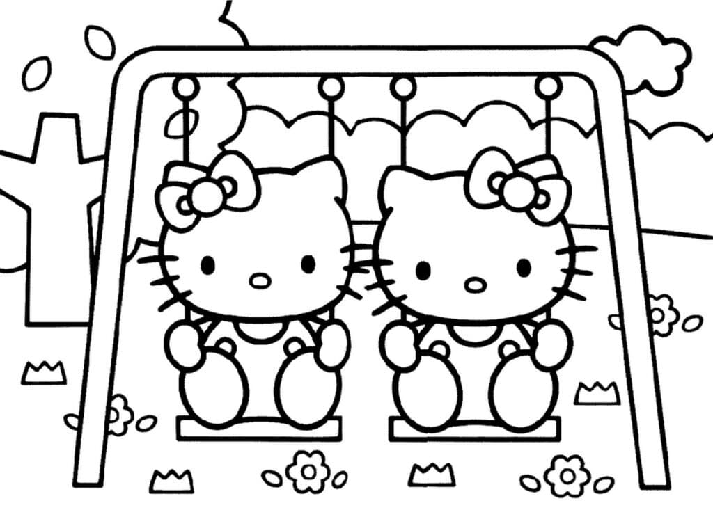 Hello Kitty Coloring Page Template