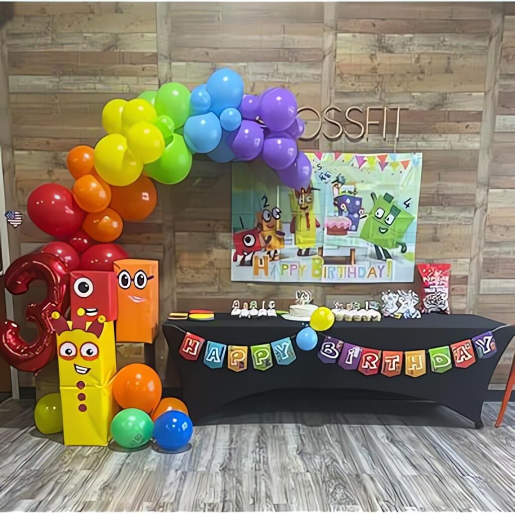 Colorful Red Yellow And Blue Balloon Garland