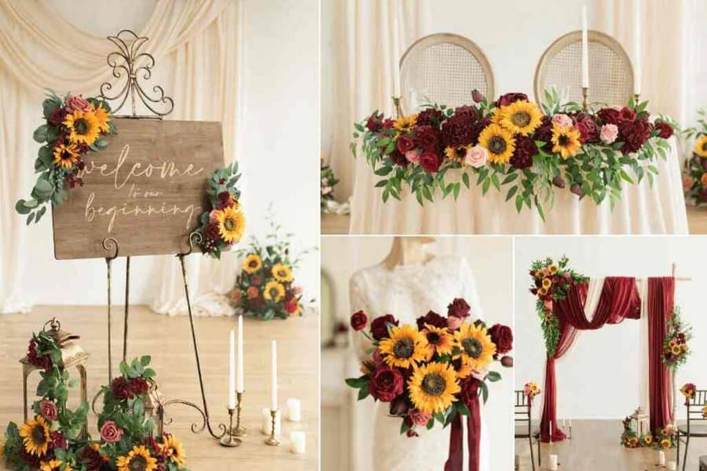 Rustic Sunflower Inspired Wedding Decor (Welcome Sign, Garland and Arch)