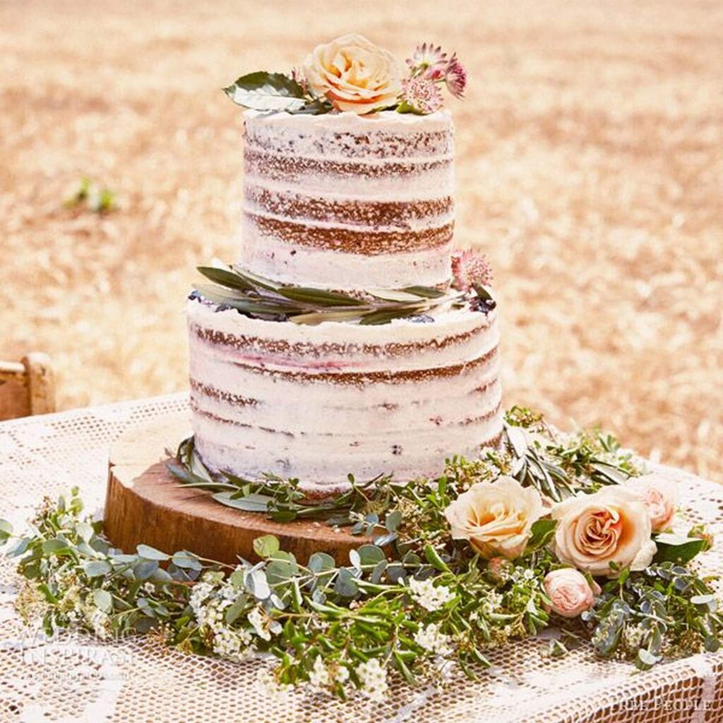 Rustic Boho Naked Cake