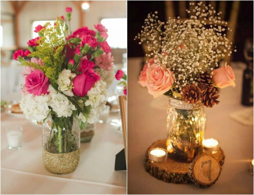 Beautiful Mason Jar Wedding Centerpieces