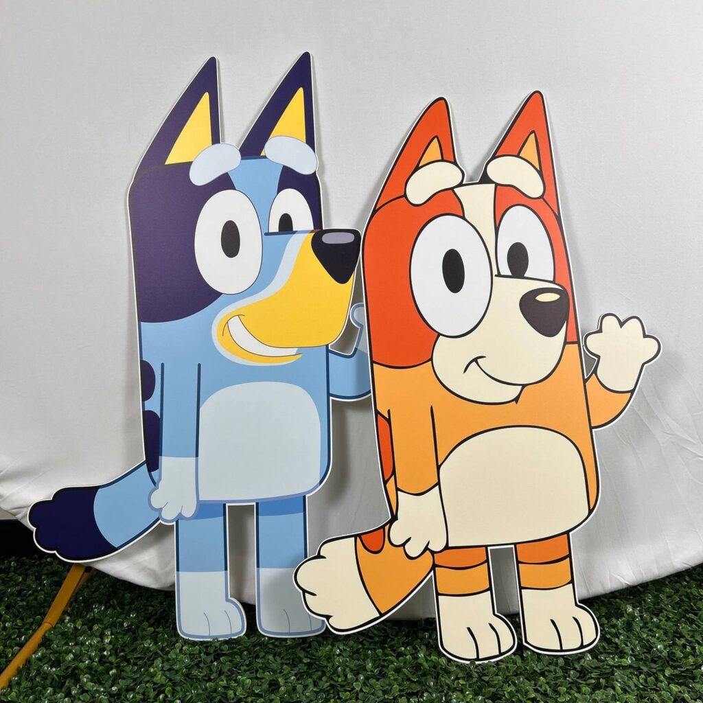 DIY Cardboard Bluey and Bingo Character Cutouts