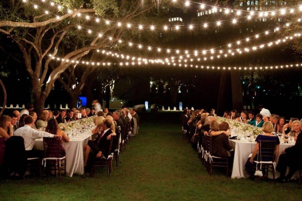 twinkling wedding lighting setups