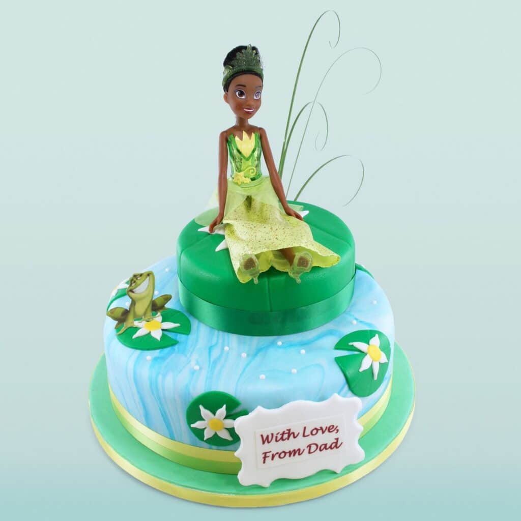 Princess Tiana and Frog Two-Tier Cake