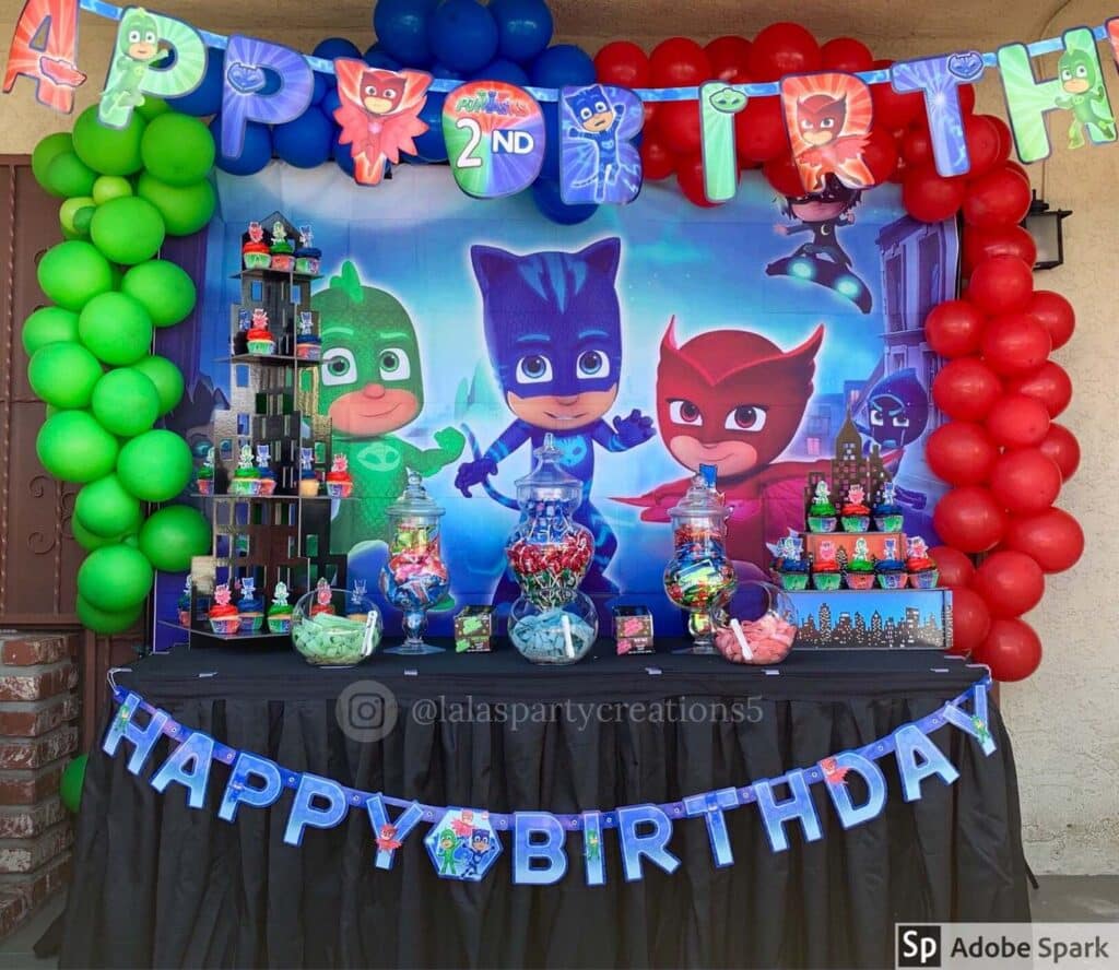 PJ Mask Party Backdrop & Balloon