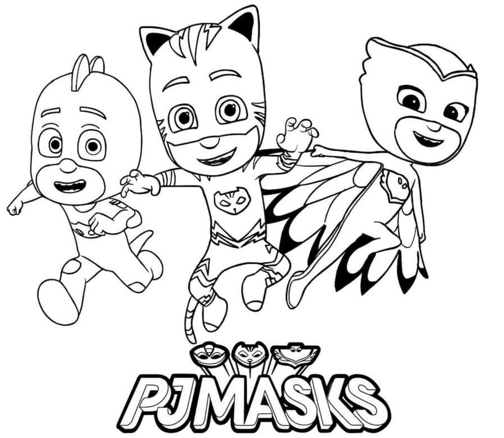 PJ Masks Connor and friends Printable Coloring Page Template