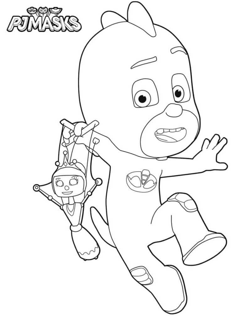 PJ Masks Greg Gluglu Printable Coloring Page Template