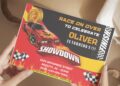 Hot Wheels Race Flag Birthday Invitation