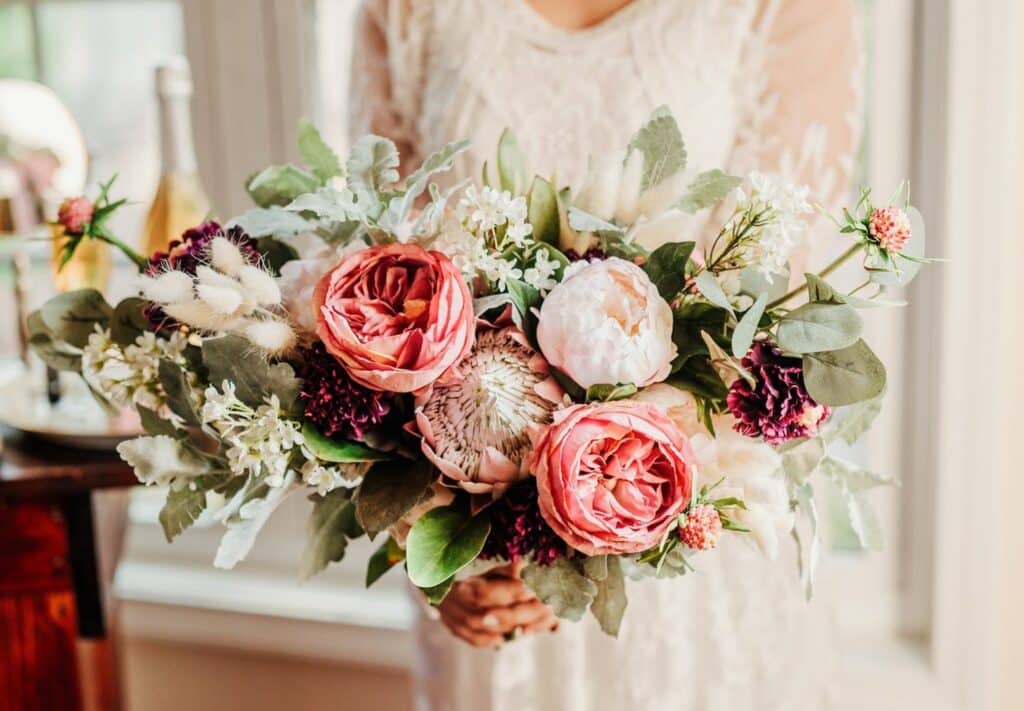 Faux Peony Bridal Bouquets