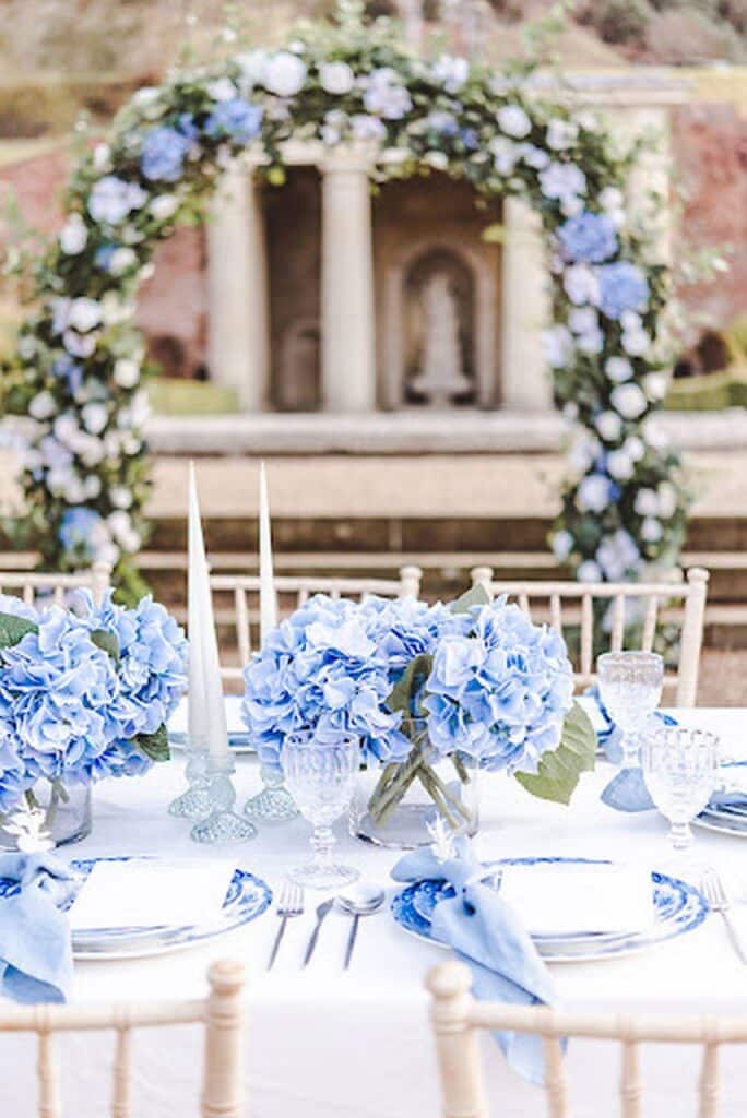 Dusty Blue Floral Centerpiece