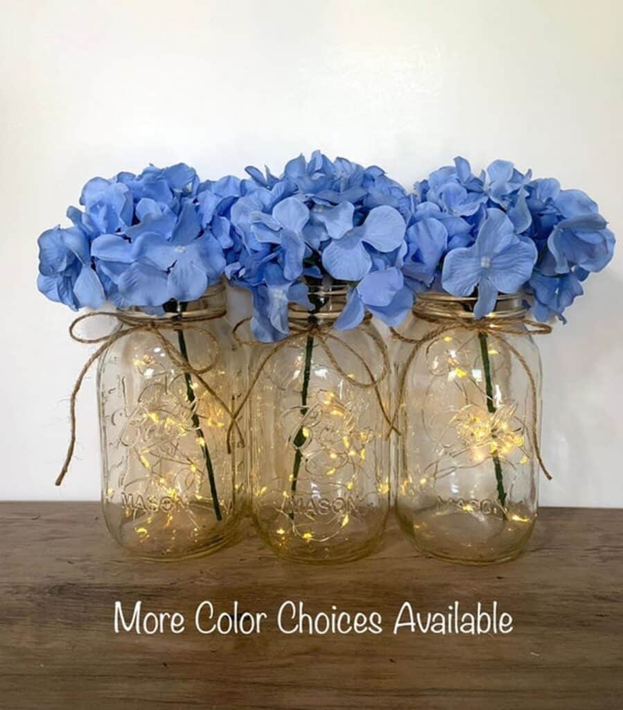 Clear Mason Jars Centerpiece