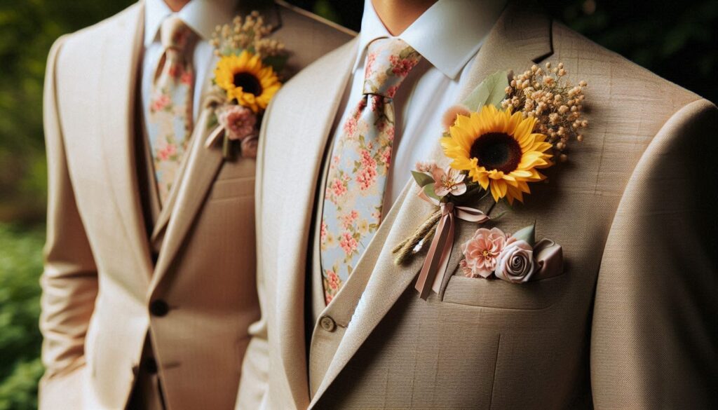 Groomsmen Sunflower Boutonniere