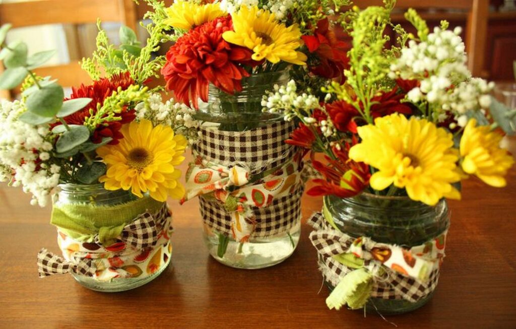 Gorgeous Mason Jars Filled With Floral