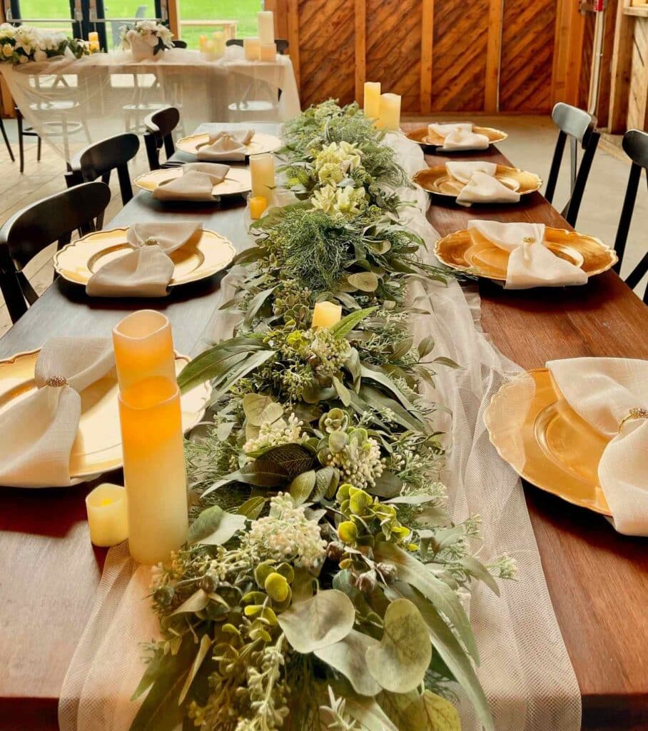 Rustic Greenery Eucalyptus Table Runner