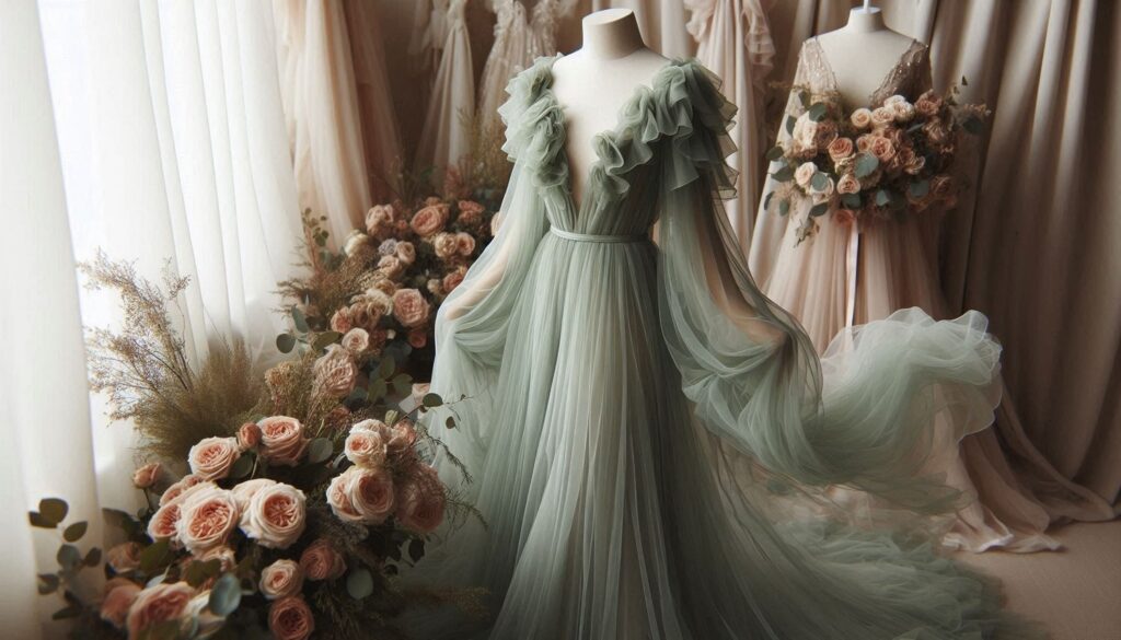 Gorgeous Bridal Dress in sage