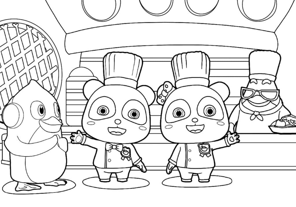 Cute BabyBus Coloring Page Template