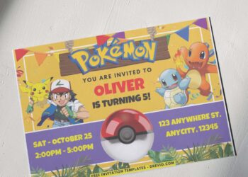 Wild Pokemon Jungle Birthday Invitation