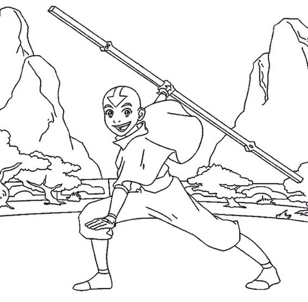 Avatar Aang coloring page template