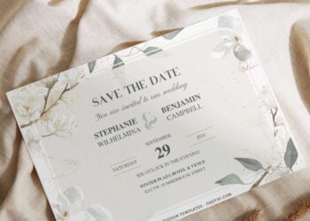 Save the date Southern Magnolia invitation