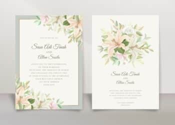 Lily Wedding Party Invitations (Credit: freepik)