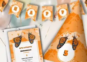 Orange Party Invitations (Credit: kbmd3signs)