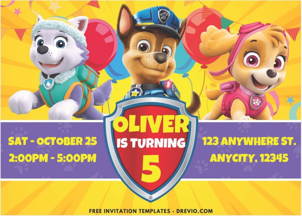 PAW Patrol Skye and Everest Birthday Invitation